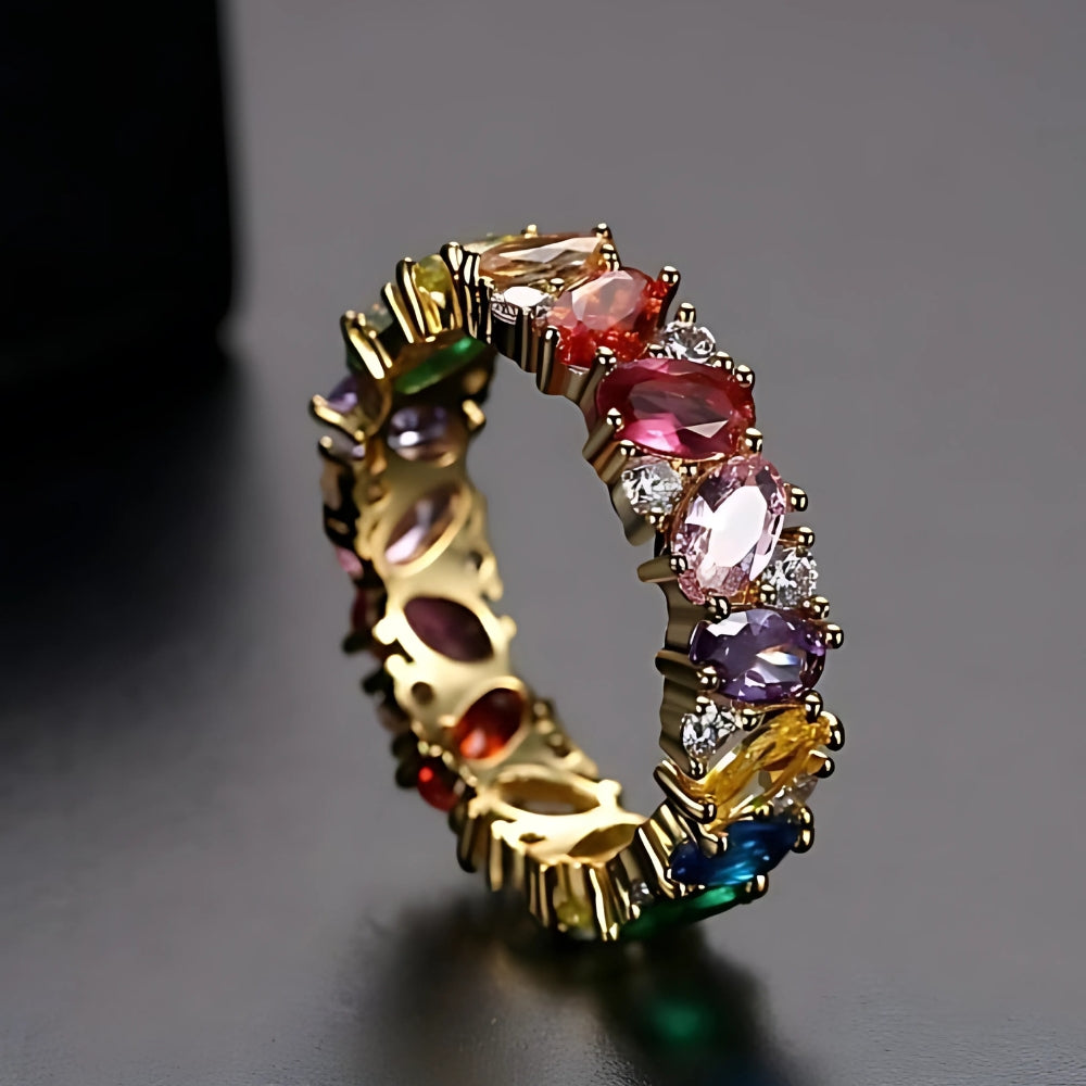 Vintage Multicolor Zirconia Ring