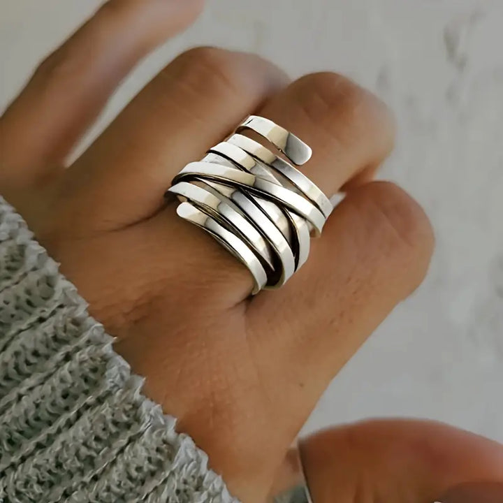 Vintage Thick Layer Silver Ring